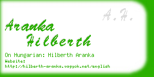 aranka hilberth business card